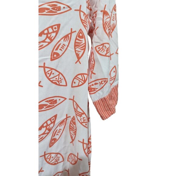Tybee Island Clothing Company Tunic top size M pink fish beach summer coral pink - Picture 6 of 11